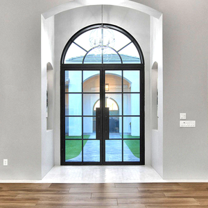 <span class=keywords><strong>Porte</strong></span> d'Ingresso <span class=keywords><strong>in</strong></span> Ferro Battuto con Parte Superiore Arrotondata, <span class=keywords><strong>Porte</strong></span> Esterne Doppie <span class=keywords><strong>in</strong></span> Ferro con <span class=keywords><strong>Vetro</strong></span>, Design Moderno Personalizzato - Product Image 3