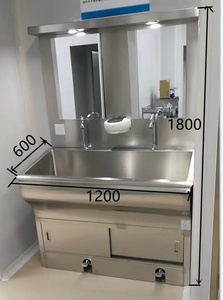 Hochey Medical WB-H2 Modelo Más Vendido <span class=keywords><strong>de</strong></span> Lavabo Doble <span class=keywords><strong>de</strong></span> Acero Inoxidable para Uso Médico con Diseño <span class=keywords><strong>de</strong></span> Respaldo Alto - Product Image 3