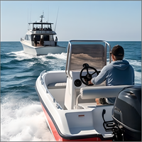 Bateau de pêche 4,3 m Chaser 430 en fibre de verre, bateau côtier pour la pêche de loisir et les sorties familiales