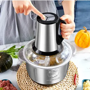 Household Origin Type Kitchen vegetable 4L stainless steel cup full copper motor Electric Meat Grinder chopper with handle