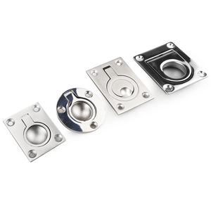 Manija de suelo cuadrada de acero inoxidable M127 M129 M131 M132, anillo de tracción plegable oculto empotrado, herrajes marinos - Product Image 1