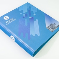 Carpeta de Presentación con Anillas en D Azules, Diseño Moderno, Tamaño A4, Logotipo Personalizado