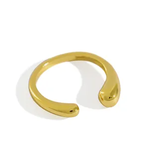 18K Gold Of Platinum Plated Waterdrop Open Ring Duim Vinger Band Verklaring Wrap Ringen Voor Vrouwen Meisjes Mannen