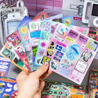 Mr.Paper – Livre d'autocollants écologiques Y2K rétro, autocollants carrés vintage pour journalisation, scrapbooking et coques de téléphone, loisirs créatifs DIY