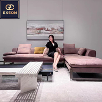 Canapé de salon moderne de luxe confortable en tissu mat Canapé de salon moderne décoré au design modulaire