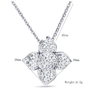 Collier en acier inoxydable floral avec diamant, 30 mm, taille brillant ronde, pour usage quotidien, bijoux pour femmes - Product Image 5