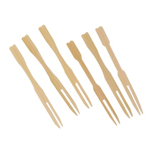 Thân Thiện Với Môi Nguồn Cung Cấp Bên Dùng Một Lần Đôi <span class=keywords><strong>Prong</strong></span> Màu Xanh Lá Cây Tre Trang Trí <span class=keywords><strong>BBQ</strong></span> Xiên - Product Image 6