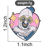 Broche en émail motif Clown Gothique Cœur, design unique, pour vêtements et sacs, badge décoratif