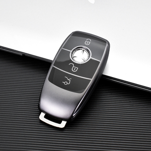 Mode luxe pour <span class=keywords><strong>Mercedes</strong></span> benz E200 étui de protection de clé de voiture Fob couverture coque protecteur gris foncé pistolets couleur 3 boutons - Product Image 2