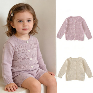 Suéter Cárdigan de Verano <span class=keywords><strong>para</strong></span> Recién Nacidos, Cárdigan Dulce de Princesa <span class=keywords><strong>para</strong></span> Bebés, Camisa de Protección Solar y Aire Acondicionado, <span class=keywords><strong>Abrigo</strong></span> Tejido Calado, Ropa de Bebé - Product Image 1