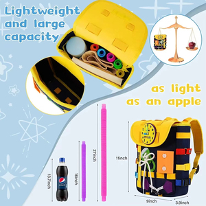 Novo Design de Mochila Montessori Busy <span class=keywords><strong>Board</strong></span> - Brinquedo Sensorial para Crianças de 1 a 3 Anos, Presente Educacional para Meninos e Meninas com Autismo - Product Image 4