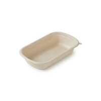 Conteneur alimentaire jetable blanc en canne à sucre recyclée, biodégradable, micro-ondable, à 3 compartiments, 64 oz et 48 oz, pour les fêtes