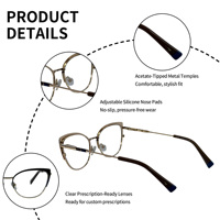 Gafas Ópticas de Metal Ligero con Montura Completa Estilo Ojo de Gato para Mujer, con Logotipo Personalizado 2026, para Uso Diario