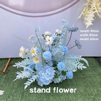 Composition florale artificielle en soie bleue, guirlande de fleurs suspendues pour fêtes, mariages, festivals et événements