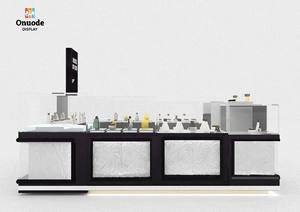 Refined Wood & Gold Perfume Display Cabinets | Custom Kiosks with Full Store Design Solutions for Malls & Retailers - Product Image 3