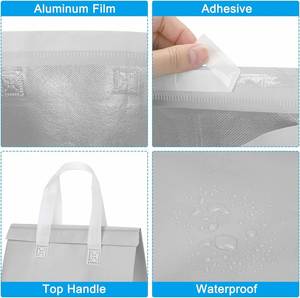 Custom Restaurant Dessert Oil Proof Waterproof Non-Woven Insulation Tote Takeaway Bags Food Packaging - Product Image 3