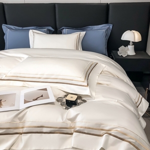 Bán Buôn Sang Trọng 100% Cotton Kích Thước Lớn Giường Set Với 300TC Chủ Đề Đếm Tùy Chỉnh Tất Cả Các Mùa Thiết Kế Bộ Đồ Giường Cho Khách Sạn - Product Image 4