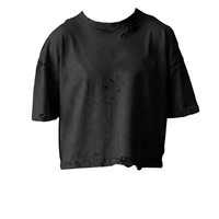 T-shirt Homme Streetwear Vintage Délavé, Coupe Boxy Courte et Oversize, Effet Usé, Vente en Gros Fabricant