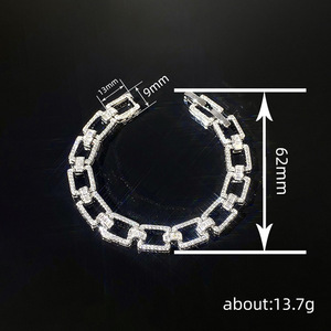 Pulsera de Cadena Cuadrada para Mujer y Hombre, Estilo Urbano, Uso Diario, Accesorio de Muñeca, Joyería de Moda - Product Image 3