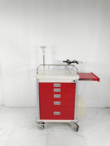 Chariot de médecine d'équipement chirurgical moderne de qualité supérieure seaux en métal ABS en acier multicolore meubles d'hôpital de chariot d'urgence - Product Image 4