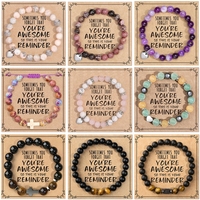 Bracelet en cristal de pin blanc à motif zèbre Emperor Stone pour hommes et femmes, style religieux, vente en gros avec carte cadeau