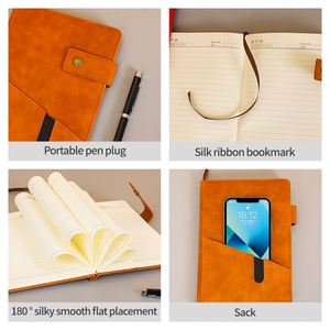 Vente en gros de cahiers personnalisés en cuir PU A5, couverture rigide, logo personnalisé, cahiers en cuir pour étudiants, école - Product Image 2