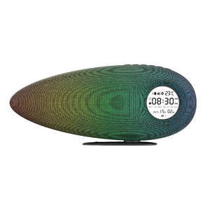 Shark Tooth Shaped Wireless <b>Clock</b> Dazzling Colorful Lights Fabric Cover Blue Tooth RGB Stereo Sound Full Featured Speaker - Product Image 1