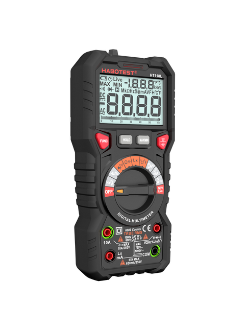 Digital Multimeter Handheld True RMS Portable Professional Voltage Current Resistance Multi Tester Meter CAT III 1000V Double