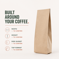 Sachet de café à fond plat en papier personnalisé, sachet de café à fond plat, fabricant d'emballages alimentaires de qualité supérieure pour torréfacteurs, OEM