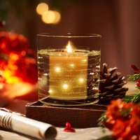 Neue Festliche Luxus-Duftkerzen im Glas mit LED, Gel-Wachs, Soja, Umweltfreundlich, Weihnachtsdekoration, Rauchfrei, Schöne Kerze