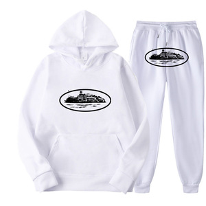 Ensemble décontracté unisexe streetwear tendance transfrontalier, sweat à capuche ample <span class=keywords><strong>Cortez</strong></span> blanc, style hip-hop et skateboard, 100% coton - Product Image 2