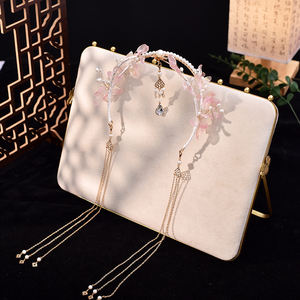 هانفو غطاء الرأس مع شرابة خطوة تاج خرافية إكسسوارات الشعر العتيقة دبوس الشعر كسول تاج الشعر المجوهرات هالة عذراء لحفل الزفاف - Product Image 3