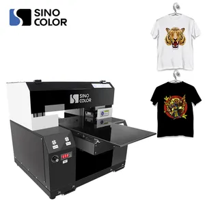 A3 kustom otomatis industri ukuran kecepatan tinggi 30*40cm dengan sirkulasi tinta putih DTG T-shirt mesin cetak flatbed printer