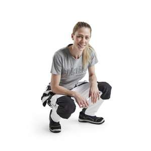 BLAKLADER - 717916451098D25 Pantalones de pintor para mujer 4 vías elásticos Blanco/Gris oscuro-PANTALÓN DE TRABAJO EAN 7330509802182 - Product Image 5