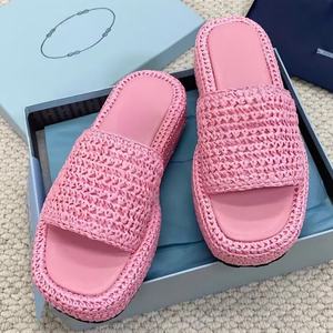 Sandalias Planas de Paja de Diseño de Lujo, Pantuflas de Alta Calidad para Hombre, Pantuflas Deportivas para Mujer, Zapatos Casuales para Caminar al Aire Libre para Hombre y Mujer - Product Image 2