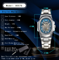 Montre automatique mécanique pour homme LONGLUX, montres de luxe, étanches, squelette, pour affaires, vente en gros pas cher, acier inoxydable, montre cadeau