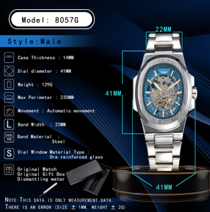 <span class=keywords><strong>Montre</strong></span> automatique mécanique pour homme LONGLUX, montres de luxe, étanches, squelette, pour affaires, vente en gros <span class=keywords><strong>pas</strong></span> <span class=keywords><strong>cher</strong></span>, acier inoxydable, <span class=keywords><strong>montre</strong></span> cadeau - Product Image 4