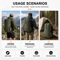 Sac à dos de camping personnalisable flexible 45L avec dos rembourré, sac à dos de randonnée fonctionnel