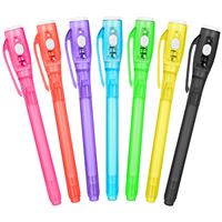 Lot de 7 marqueurs UV multicolores à thème espion avec encre invisible pour enfants, idéal pour les fournitures de bureau et les sacs de fête scolaires