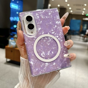 Étui magnétique personnalisé de luxe à motif coquillage perlé pour Samsung Galaxy Z Fold 6 5 4, <span class=keywords><strong>coque</strong></span> de protection esthétique irisée scintillante - Product Image 5
