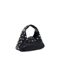 Sac à bandoulière tendance en cuir PU noir clouté à rivets avec fermeture éclair pour femme, nouveau style 2026, polyvalent