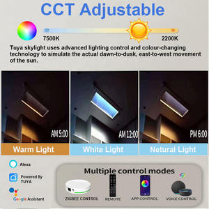 50W Tuya Smart Home LED ciel soleil <span class=keywords><strong>plafond</strong></span> 14x115cm panneau artificiel virtuel lucarne bleue naturelle lumières du ciel - Product Image 5