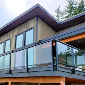 Base de canal en U de garde-corps en verre profilé en U en aluminium personnalisé pour balustrade de balcon en verre sans cadre