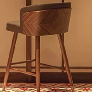 Taburetes de Bar de cuero vintage, taburetes de restaurante, sillas de Bar para cocina, diseño nórdico, madera de nogal para café, Silla sólida moderna y <span class=keywords><strong>Casino</strong></span> - Product Image 2