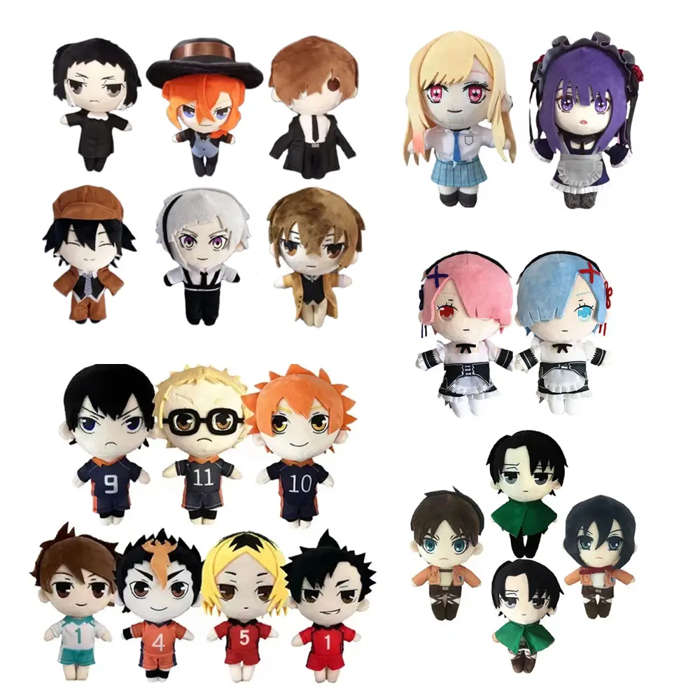 98 Styles Demon Slayer Rem Chainsaw Man Spy Family Jujutsu Kaisen Haikyuu Tokyo Revengers Plush Toys Anime Manga Stuffed Dolls