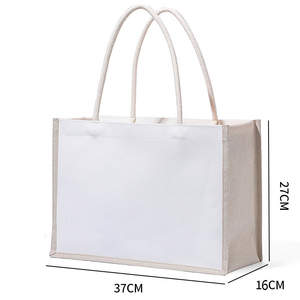 Sacs fourre-tout en toile de <span class=keywords><strong>jute</strong></span> promotionnels vente en gros de petits sacs fourre-tout réutilisables épicerie écologique - Product Image 1