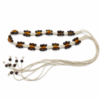 Ceinture Bohème Faite Main Personnalisée pour Femme, Ceinture de Taille Hippie Bohème Perlée en Macramé avec Pompon et Corde Cirée Tressée