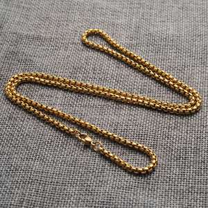 18K Gold Plated 2Mm 2.5Mm 3.0Mm 4.0Mm 5Mm Stainless Steel Round Box Jewelry Chain Round Bead Necklace - Product Image 2