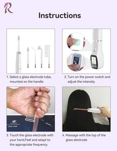 Kit de Electroterapia de Alta Frecuencia, Completo y de Buena Calidad, Juego de 4/5/6 Piezas con Múltiples Tubos para Tratamiento Facial y Corporal Completo - Product Image 3