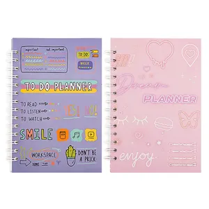 School Calendar 2024 Spiral Personalized Journal Sticker Journal Spiral Leather Notebook For School